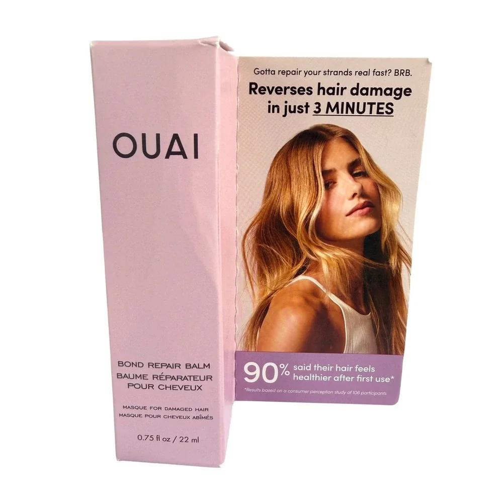 OUAI Black Ripstop Pouch Bond Repair Balm Mask & Laurel Canyon EDP Sample Set
